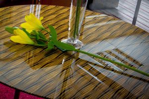 Glass table Top in 1212B Gold Stripes Kimorra®